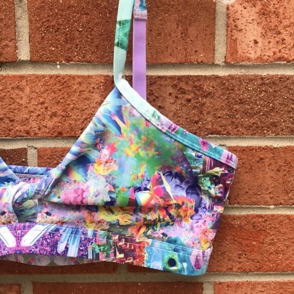 BlackMilk Sports Bra Top Crystals Pattern sz L - Picture 2 of 16